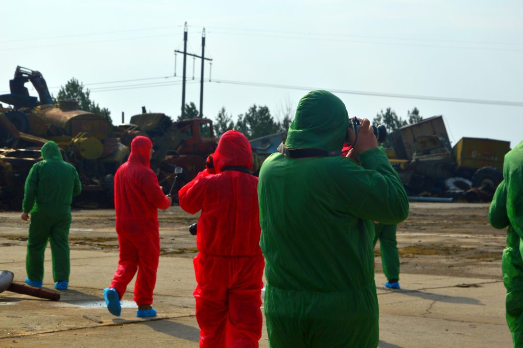 „Teletubisie” na składowisku Burakówka. Wyprawa - wiosna 2015 r. Fot. Staszek (stalker)