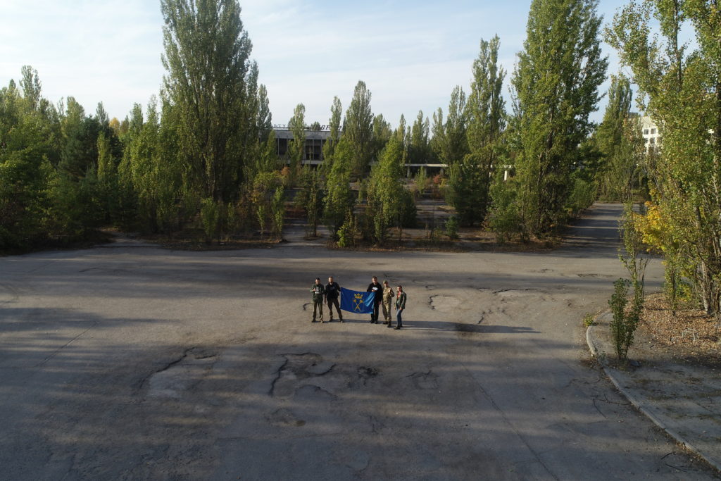 Grupa w Prypeci. Fot. Andrij Erdniiev, Tomasz Róg, Paweł Sekuła
